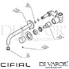 Cifial 32406MI-X20 U PVD X20 2 Hole Wall Basin Mixer Tap Right Side Dimension
